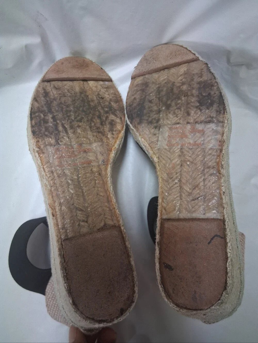 Lauren Ralph Lauren Black Espadrille Wedge Sandals Women Sz 7B Preowned